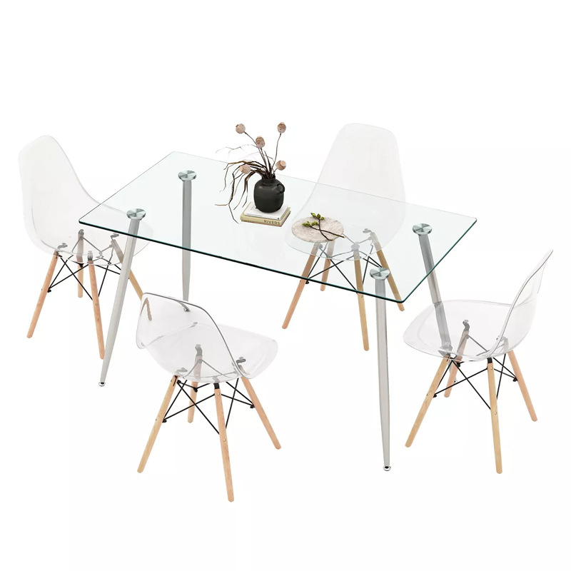 ExportaciónTarget vidrio templado mesa de comedor silla mesa de comedor transparente rectangular mesa de comedor mesa de comedor