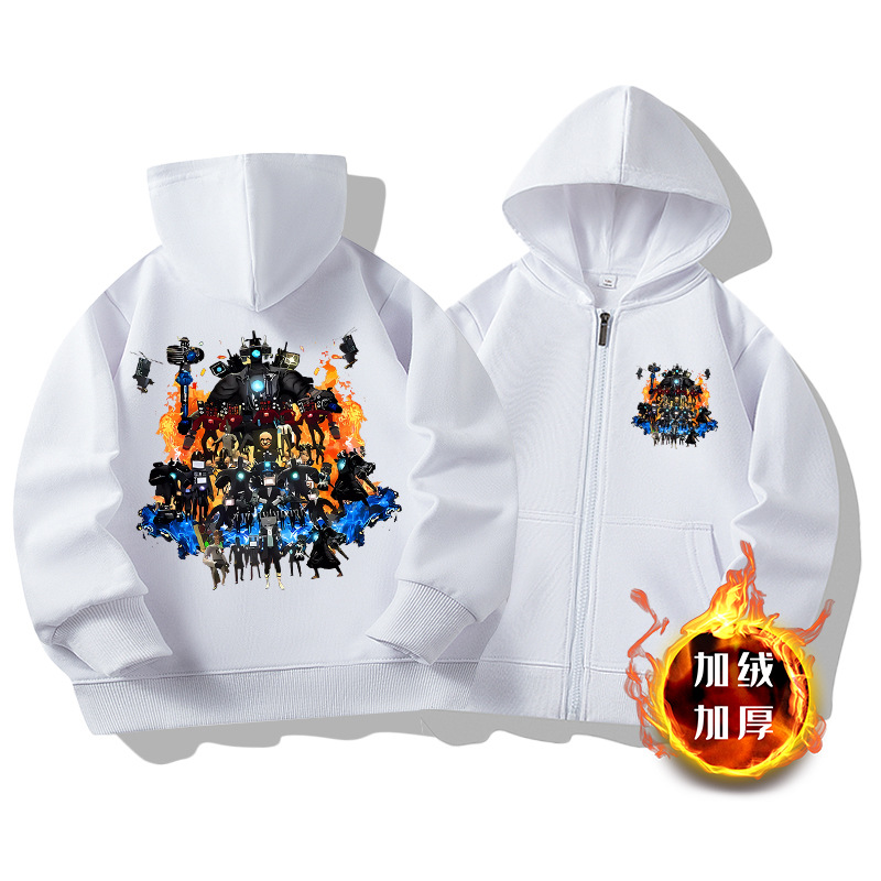 Cross-border new style children's clothing Titan King Toilet Man Monitoring Man Sweatshirt Anime Game Zipper Coat Children's Clothing 