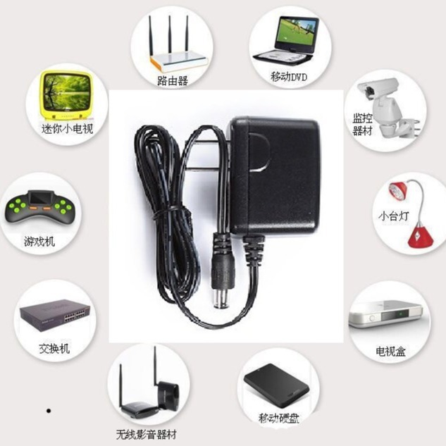 跨境TikTok工厂专供5V1A认证UL电源5.5*2.1六级能效线长1.5米