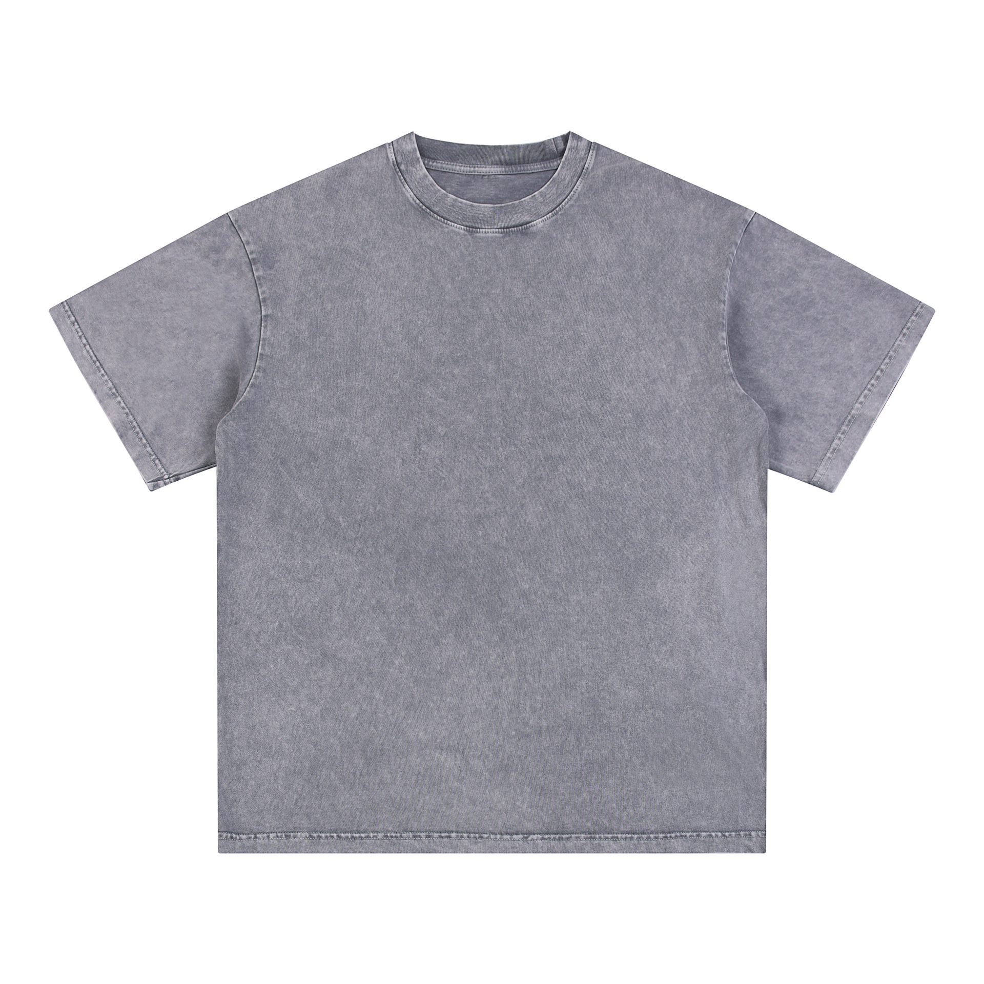 Transfronterizo europeo y americano pesado copo de nieve frito algodón retro lavado y viejo OVERSIZE camiseta de manga corta personalizada de marca de moda de bricolaje