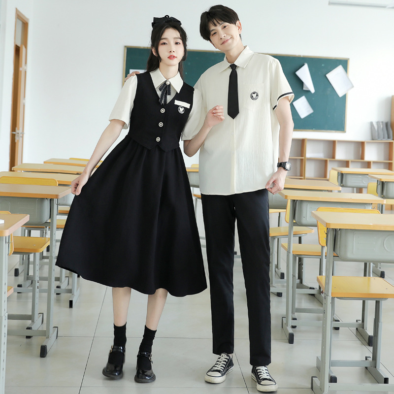 대학 스타일 연인 의상 2024 여름 새로운 조기 고등학교 졸업 시즌 사진 코러스 클래스 유니폼 JK 세트