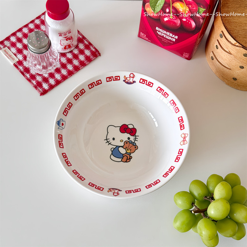 Cute Cat Cartoon Soup Bowl for Home Use, New Large Ramen Bowl, Ins-Style Ceramic Cute Ceremonial Breakfast Bowl