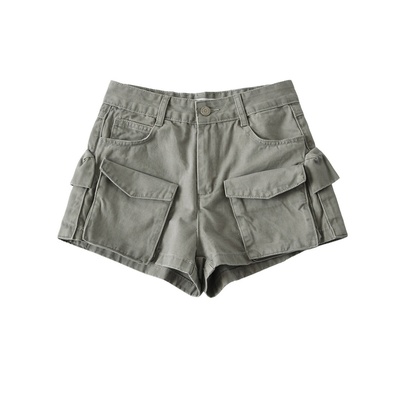 Mfy American-Style High-Waisted Pocket Cargo Denim Shorts for Women, Stylish Biker Shorts with 3D Pockets, Summer Hot Pants Mfy American-Style High-Waisted Pocket Cargo Denim Shorts for Women, Stylish Biker Shorts with 3D Pockets, Summer Hot Pants
