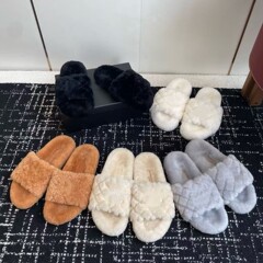 小香风毛毛拖鞋欧洲站厚底增高2025春秋冬新款外穿小个子显瘦高跟
