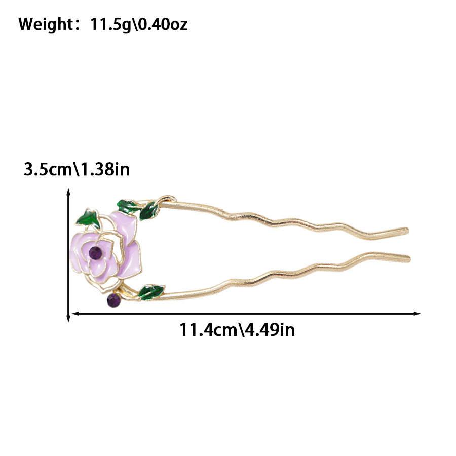 14g Weight Hair Sticks Hair Accessories Type 1 Piece Quantity Holiday, Street Occasion Metal Material Flower Pattern All Seasons Season Women's Gender Elegant, Retro Style Elegant Retro Women's Flower Metal Hair Sticks 10