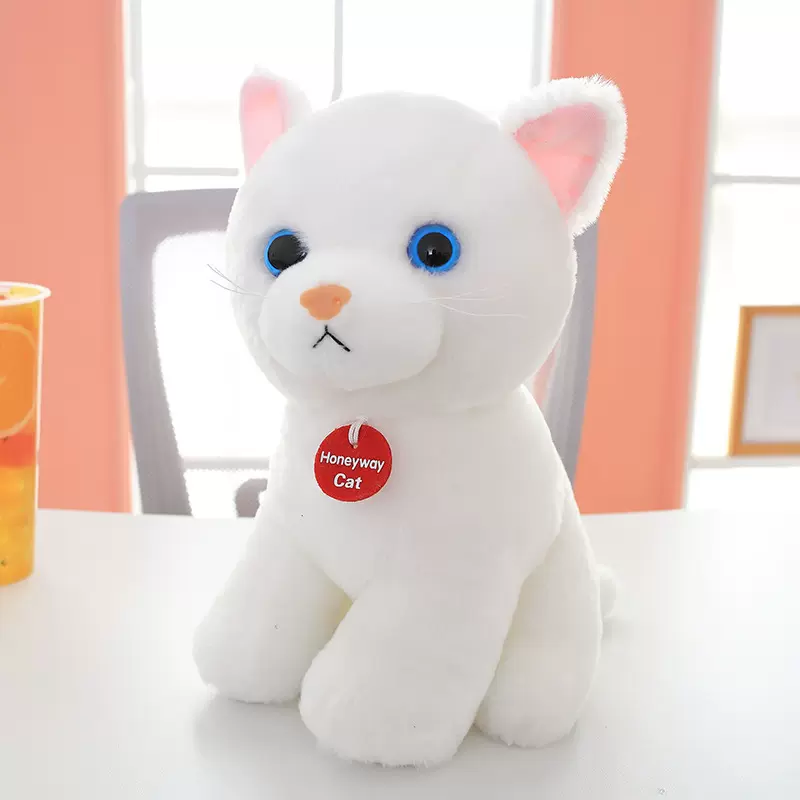 海利伟仿真猫毛绒玩具条纹猫咪小公仔创意儿童生日礼物布娃娃批发