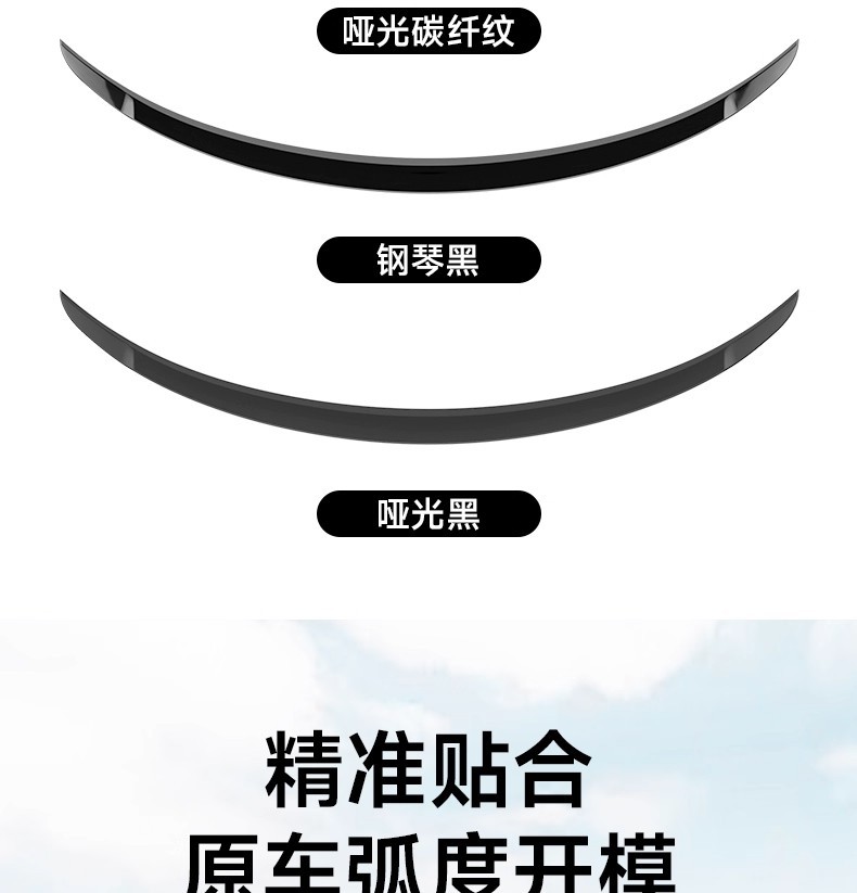 Suitable for Tesla Modely/3 Rear Wing Dry Carbon Fiber High-Performance Sports Version Surround Modification Decorative Accessories