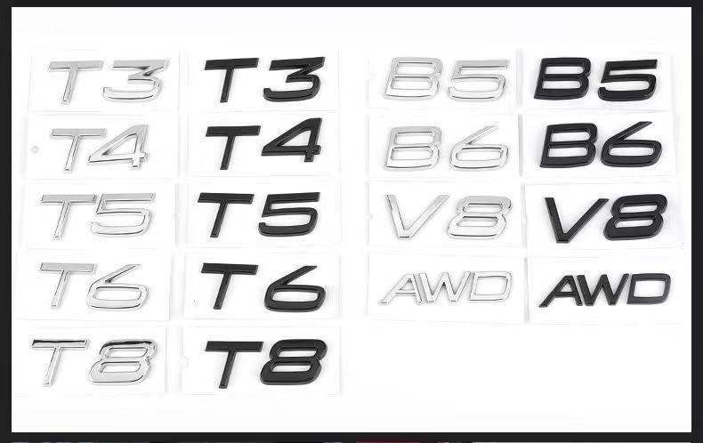 Suitable for Volvo V60S90 S80L Xc60 Xc90 Car Stickers with Volvo English Lettering on the Rear Emblem