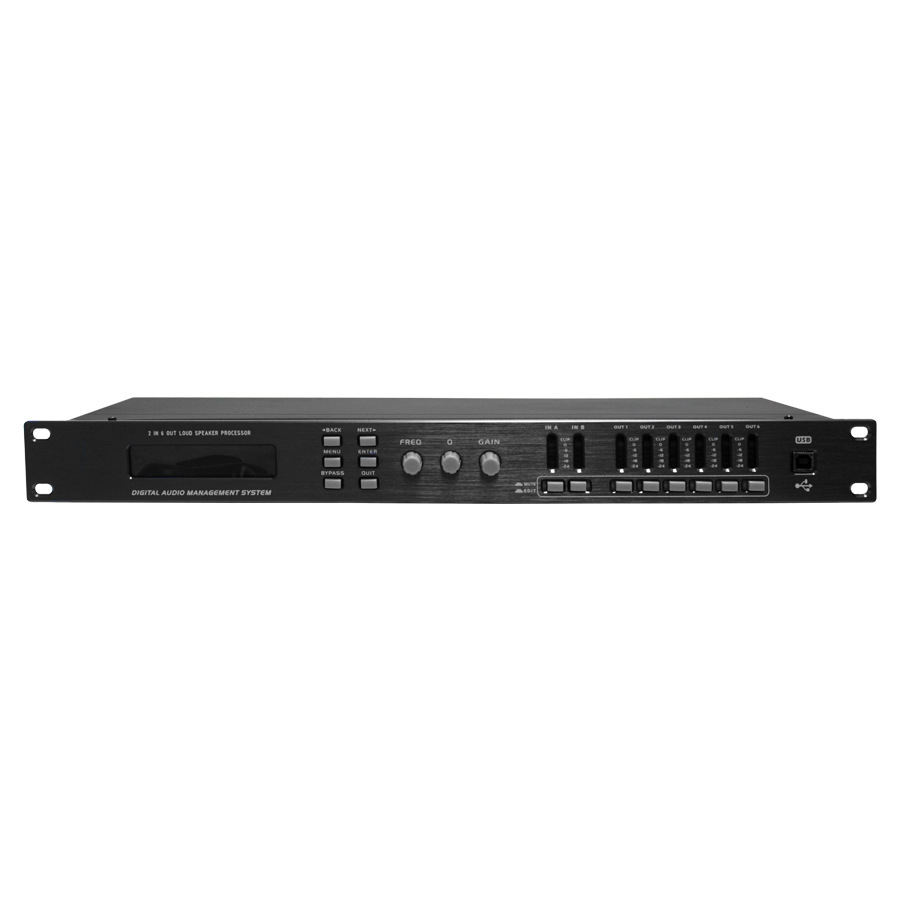 Procesador de Audio Digital D226 2 Entradas 6 Salidas para Altavoces