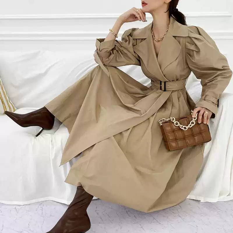 Корейское французское платье с рукавами с пузырьками