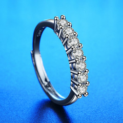 Live Streaming Fashion Diamond Studded Princess Cut Single Row Ring for Women, Simple and Elegant, Women's Lifestyle Ring, Finger Ring Hand Accessory