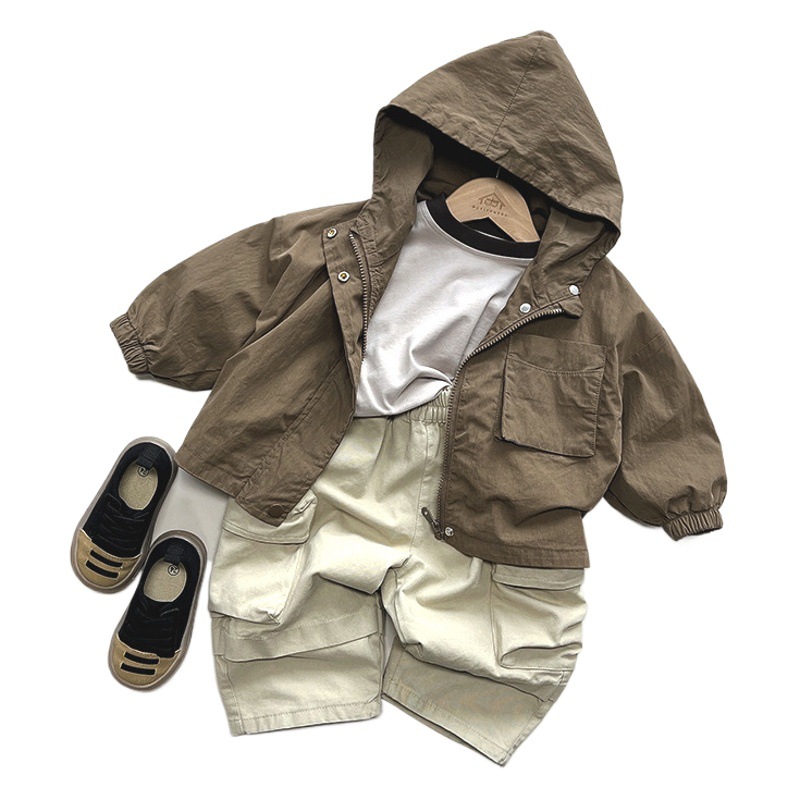 Frito coreano ~ abrigo de estilo coreano personalizado para niños 2024 primavera nuevos niños y niñas estilo japonés estilo occidental ropa de estilo retro moda