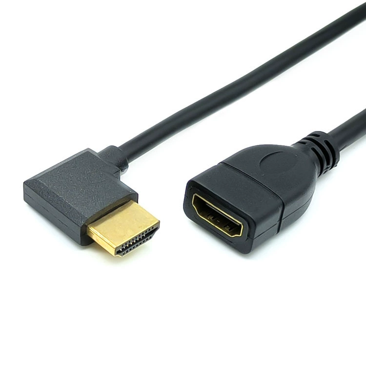 90° HDMI удлинительный кабель мужчина‑женщина, угловой локоть вверх/вниз/влево/вправо, поддержка 4K, золочёная 19‑контактная гнездо