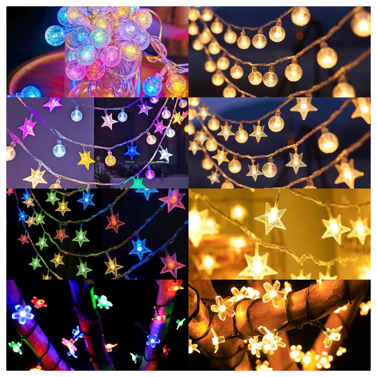 Luces de estrellas, luces pequeñas, luces intermitentes, luces de cadena, gypsophila, decoración de cumpleaños, decoración de escenas, accesorios, luces ambientales, camping al aire libre