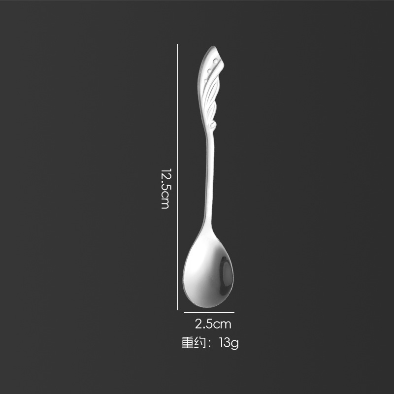 304 cucharas de café de acero inoxidable cucharas creativas de cuatro hojas cucharas de alas cucharas de pan de nido postre cucharas de amor cucharas de flores