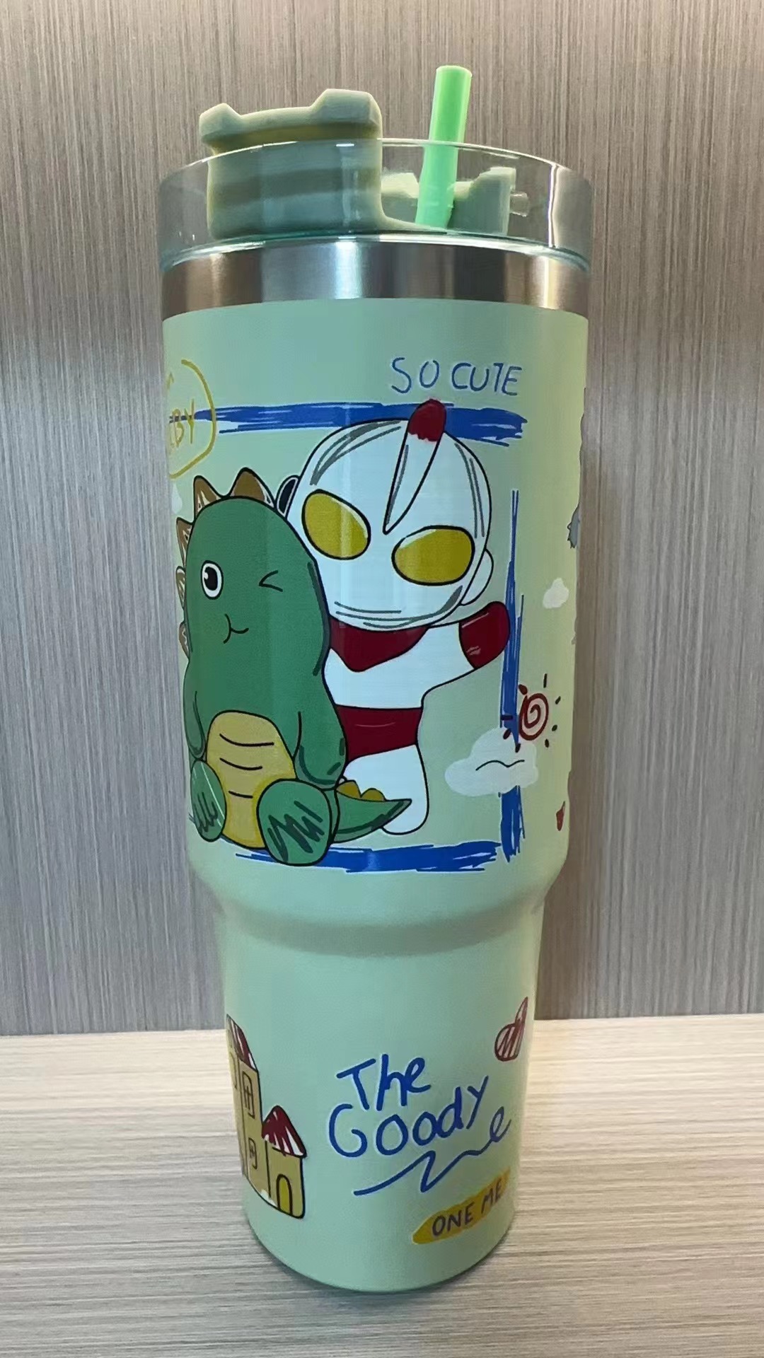 Nuevo patrón de dibujos animados taza de helado 30oz taza de coche taza de café con aislamiento al vacío de acero inoxidable 304