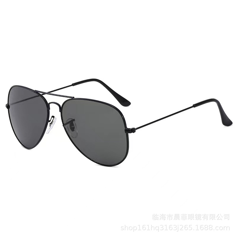 3026 HD tempered glass sunglasses European and American popular pilot toad lens men and women driving glasses fashion