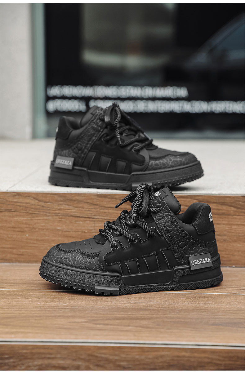 6109 male 6110 female plum blossom board 36-44 niche couple style high street American black samurai bread shoes_voghion.com