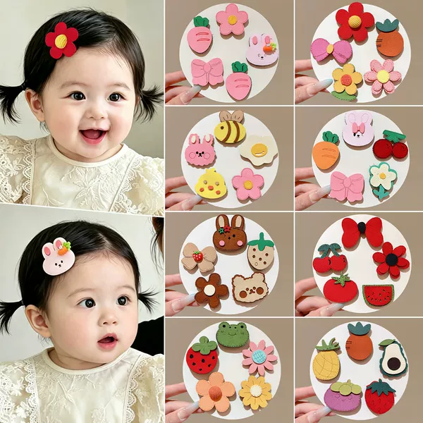Girls' and babies' hair clips with magic tape, baby hair accessories that don't damage hair, girls' bangs clips, hair clips for stray hairs, hair accessories