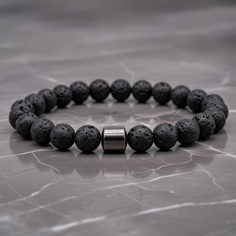New Cross-Border Hot-Selling Black Stone Tiger Eye Bead Bracelet, Stone Bead Bracelet, Black Gallstone Bracelet, Foreign Trade Wholesale