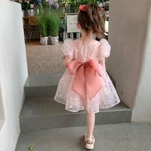 女童夏连衣裙夏装洋气时髦儿童公主裙小童宝宝礼服夏季童装亚马逊