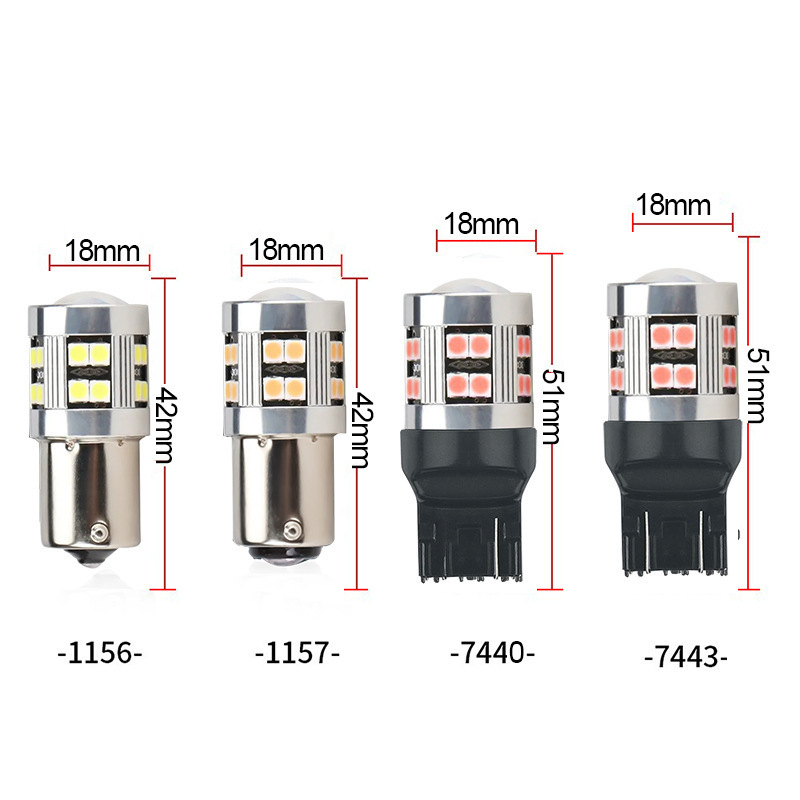 Car LED bulb 1156 3030 24smd brake light 1157 reversing light 7440 tail light fog light T20