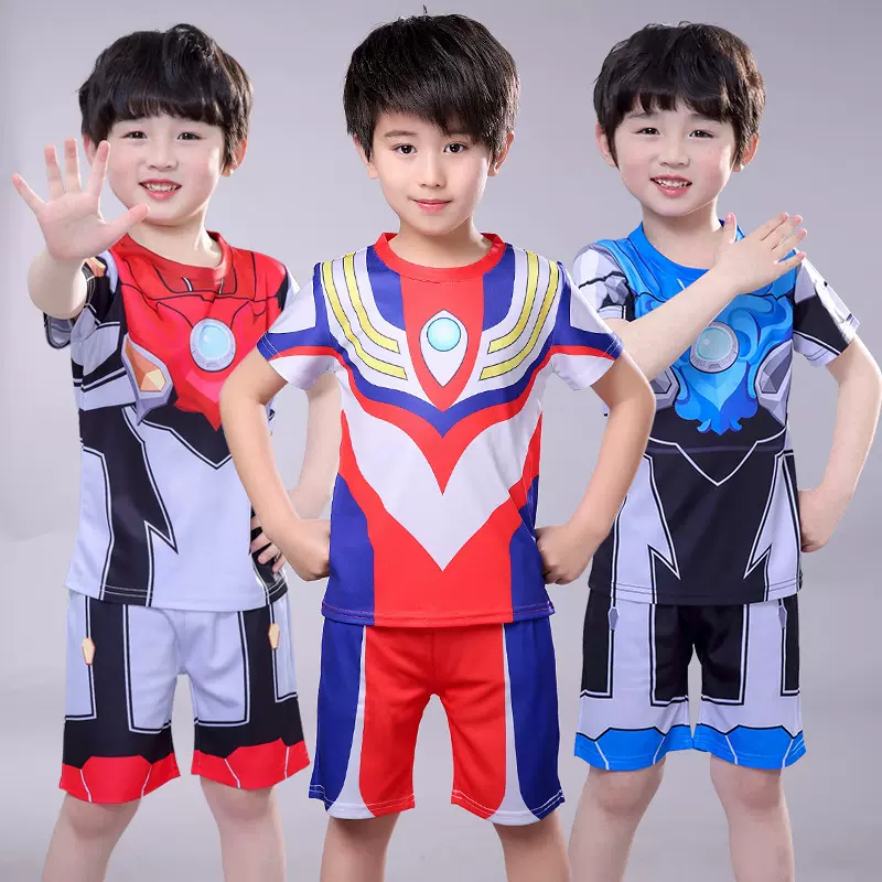 ULTRAMAN奥特曼衣服男童夏款 速干短袖套装