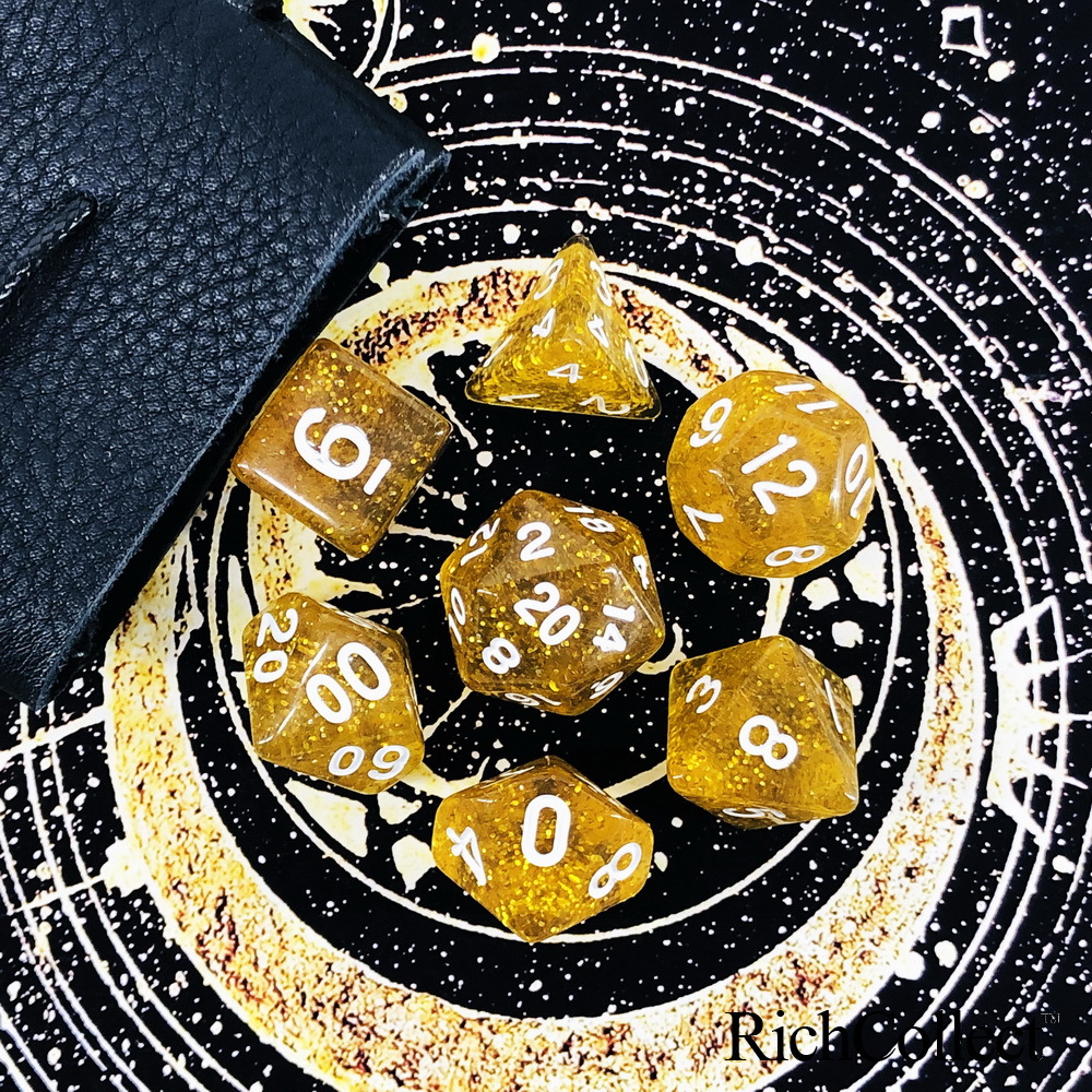 24 [Starry Sky Series] Dungeons And Dragons DnD Acrylic TRPG Cthulhu Running Group Board Game Dice With Bag