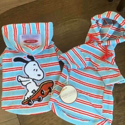 Striped Hooded Sweatshirt Autumn and Winter Dog and Cat Pet Clothes Cute and Warm New Style