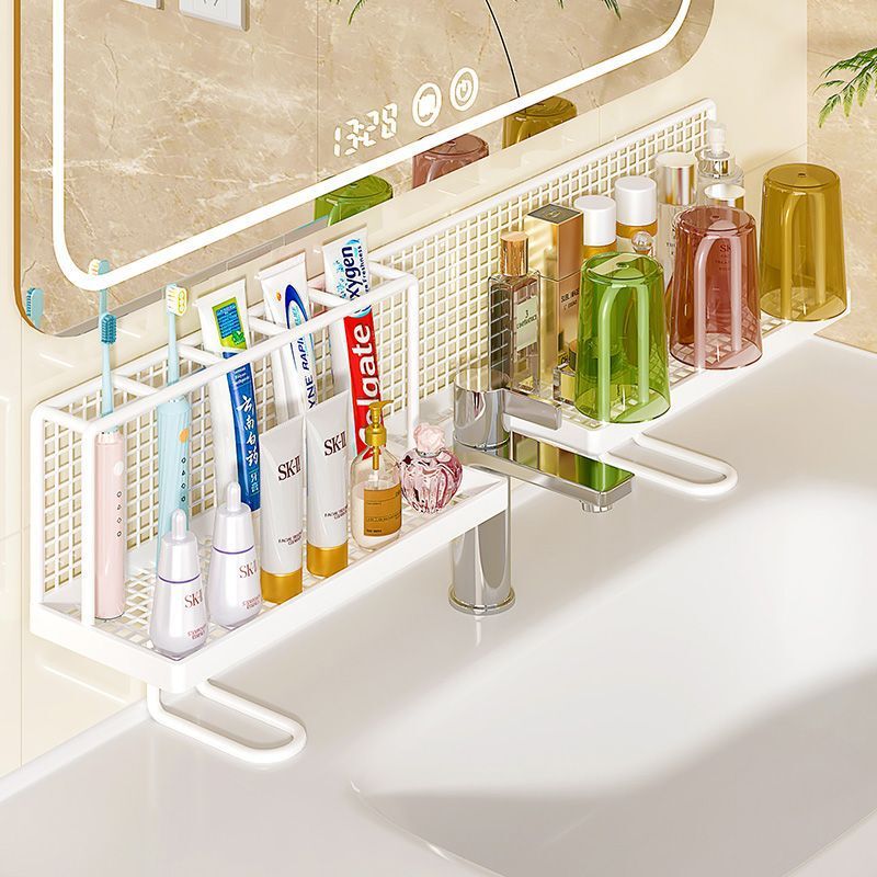 Vertical faucet shelf, washbasin shelf, no-drill bathroom sink shelf, toothbrush storage rack in front of the mirror Vertical faucet shelf, washbasin shelf, no-drill bathroom sink shelf, toothbrush storage rack in front of the mirror