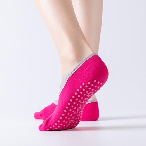 New Yoga Socks with Ballet Crossed Edge Backless Yoga Socks Professional Non-Slip Sports Boat Socks Five-Finger Socks Wholesale