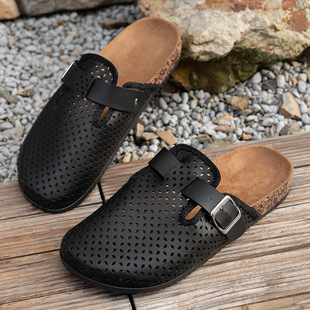 Birkenstock Slippers Cross-Border Popular Fashion Trend Casual Driving Toe-Toe Slippers Men's Non-Slip Breathable Mule Shoes Trendy Style