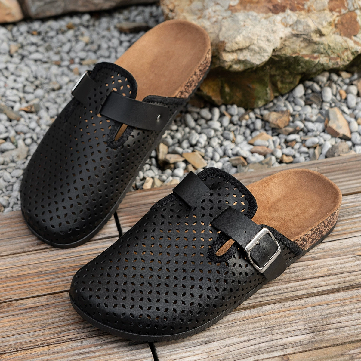 Тапочки Birkenstock, трансграничные популярные модные тапочки, повседневные мужские нескользящие дышащие туфли-мулы, модный стиль