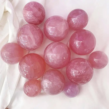 天然粉水晶球摆件粉水晶原石打磨家居装饰工艺品跨境热销一件代发