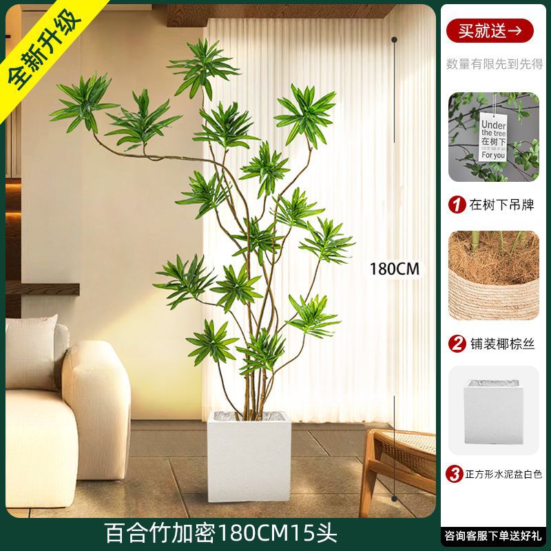 [W Ruyi Bamboo] Chậu vuông thẳng 180CM15