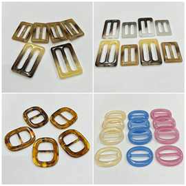 diy三档树脂扣批发琥珀色泳装扣玳瑁花纹塑胶扣搭扣复古扣子