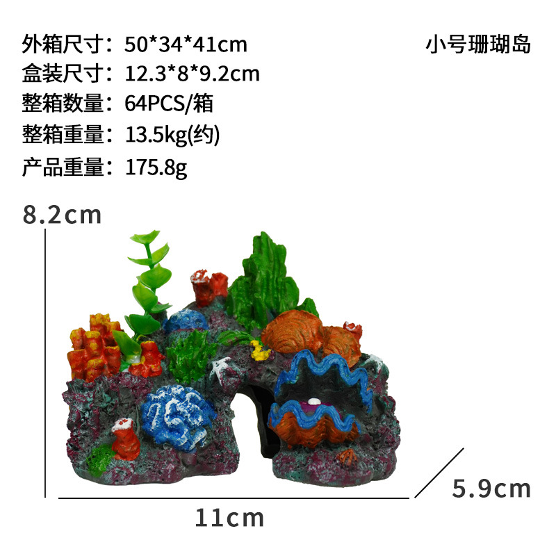 Musgo real decoración de arrecifes de coral acuario decoración paisajismo subacuático piedra resina rocalla refugio casa