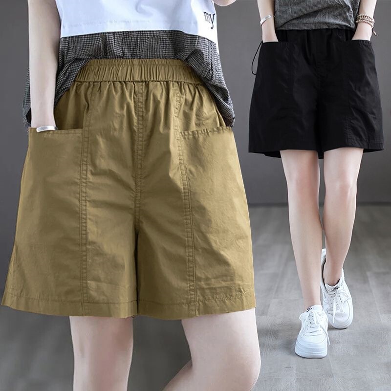 Women's Summer Shorts, High-Waisted, Cover the Thighs, Slimming, Versatile, Loose-Fitting, Casual Wide-Leg Pants