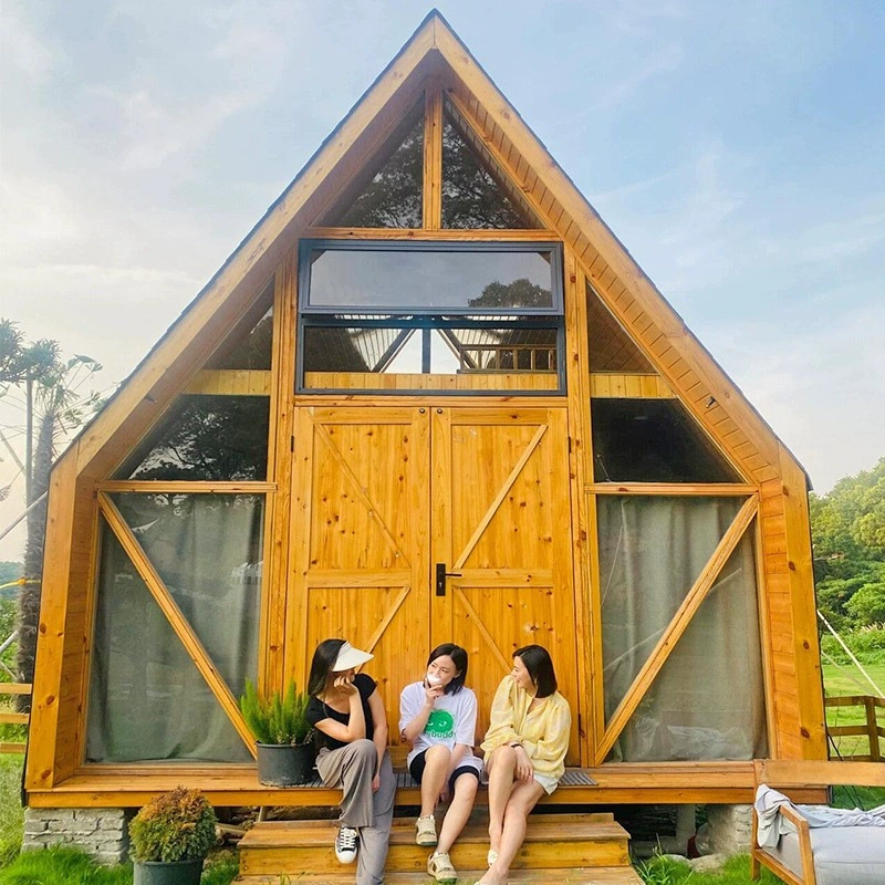 Модный треугольный деревянный дом для отдыха, кофейня, живописный кемпинг, стильная вилла на открытом воздухе, деревянный дом для отдыха, курортный сборный дом.