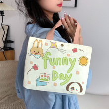 帆布包大容量2025新款上班通勤小布袋手提手拎布包便当包厂家批发