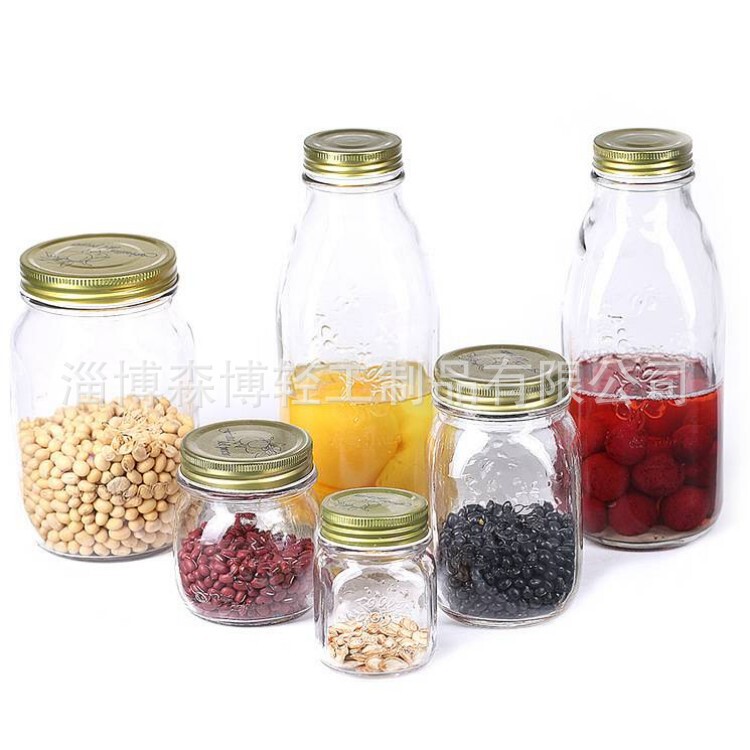 Square and Round Glass Engraved Vases, Mason Jars, Pickle and Seasoning Jars, Jam Jars, Food Storage Sealed Jars