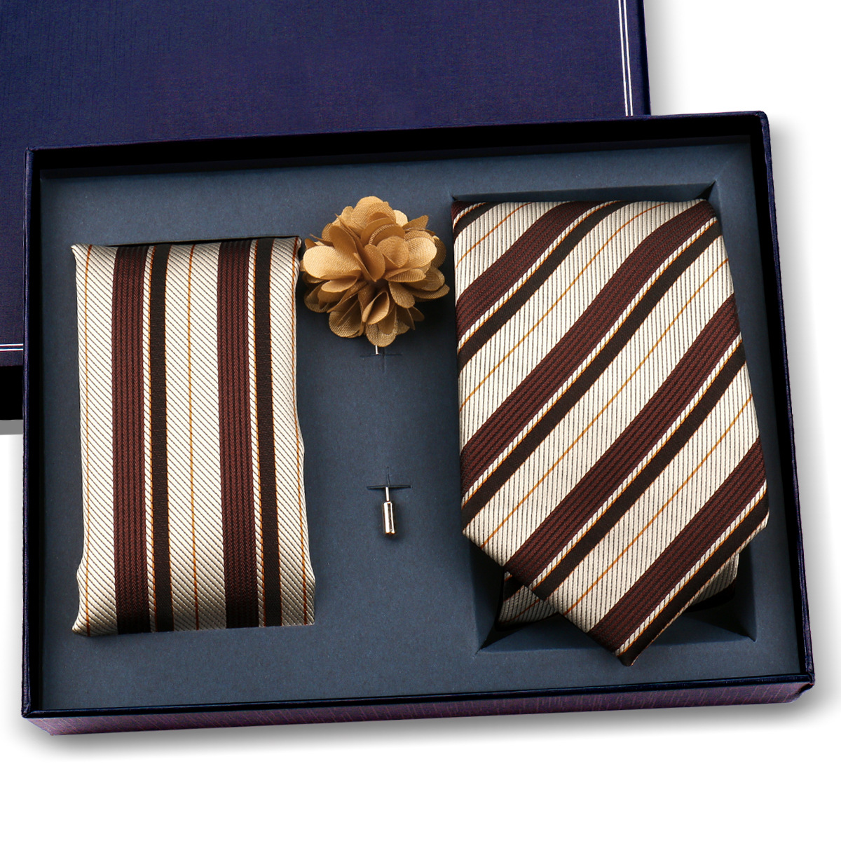 Juego de Corbata y Pañuelo para Hombre Poliéster para Bodas y Eventos de Negocios image 6