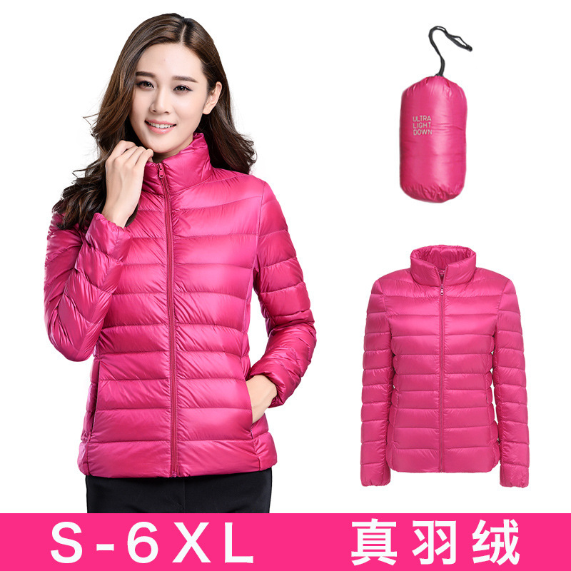 Cross-Border Autumn and Winter New Style Off-Season Lightweight down Jacket for Women, Stand Collar, Short Style, Plus Size, Ultra-Light, Slim-Fit Coat