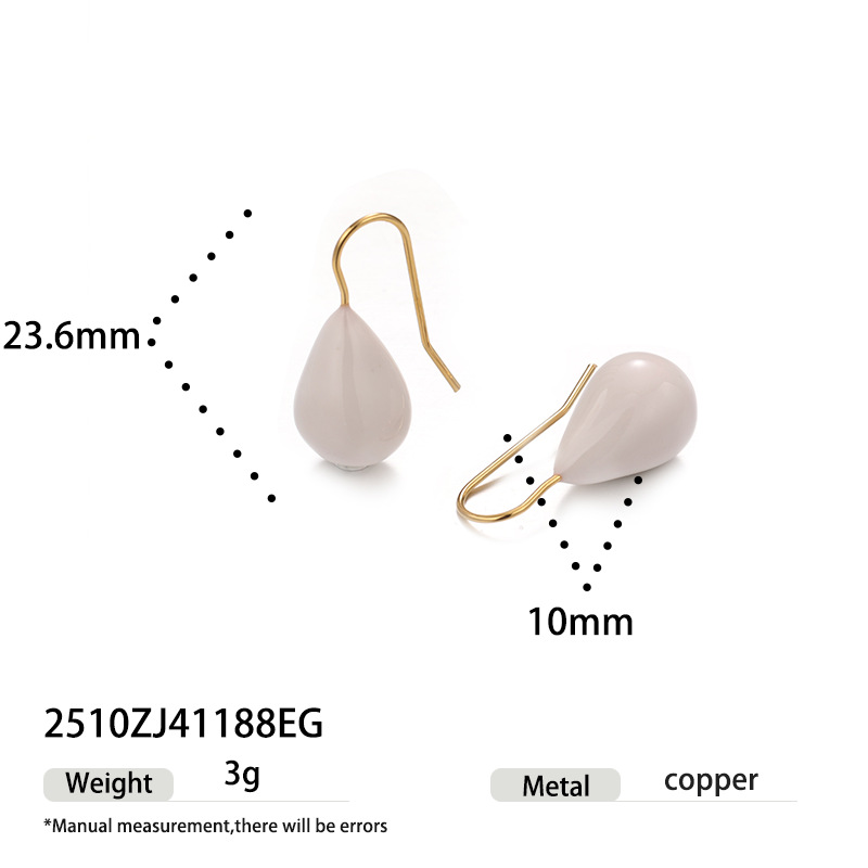 Europa y los Estados Unidos retro alta sensación de goteo de aceite a mano colgante de goteo de agua simple versátil viaje de otoño y invierno estilo de orejas de calidad