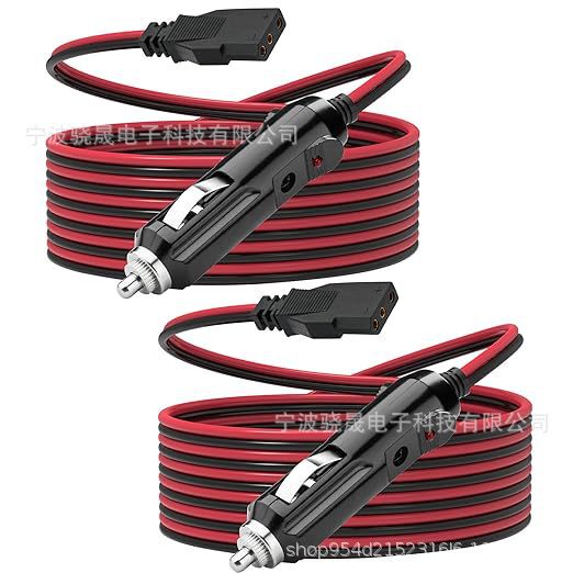 Ullnosoo Cb Radio Power Cable, 2 Pack 3 Pin 2 Wire with 12V Lighter Plug,