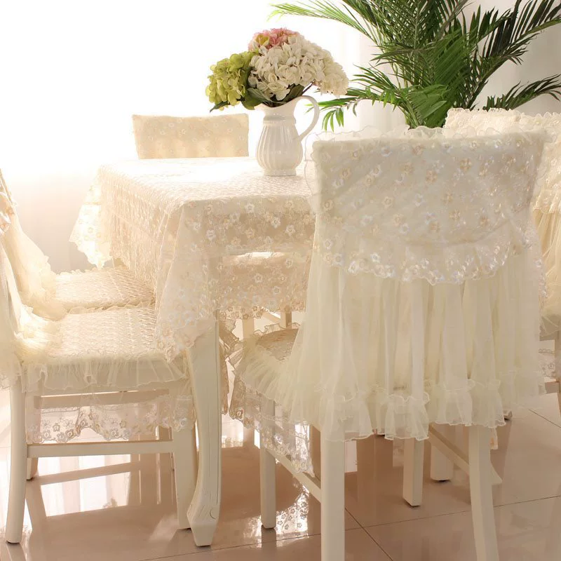 M & Бытовое кружевное пастырское скатерть тканевая чехол для стула чехол для стула простой современный набор для обеденных скатерти