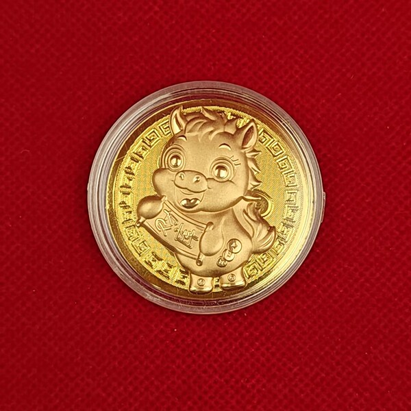 2026 Year of the Horse Good Luck Gold Foil Commemorative Gold Coin…