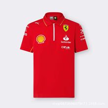 2024F1赛车服跨境新款红色Polo衫短袖速干透气工作服现货厂家直销