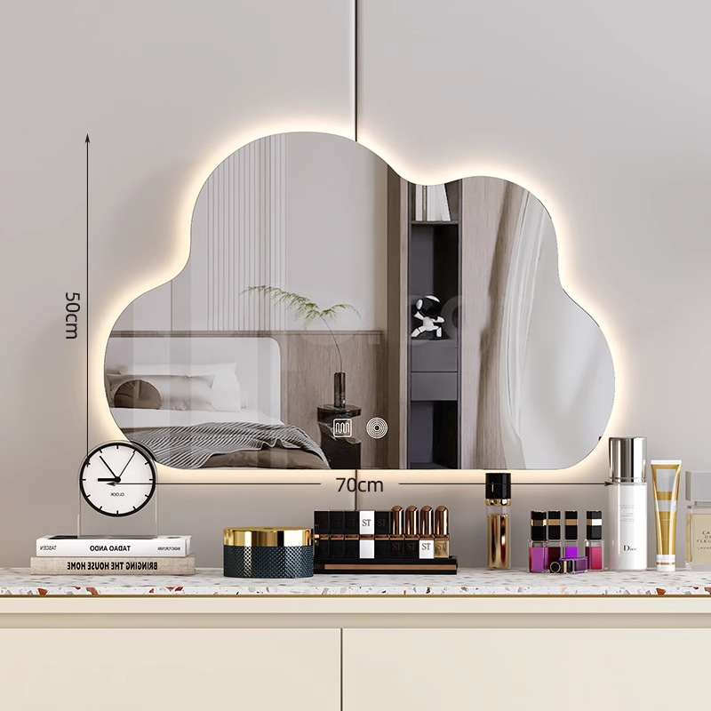 Espejo de maquillaje de nube 2025 nuevo espejo tocador dormitorio escritorio pared colgante led inteligente espejo de tocador con luz