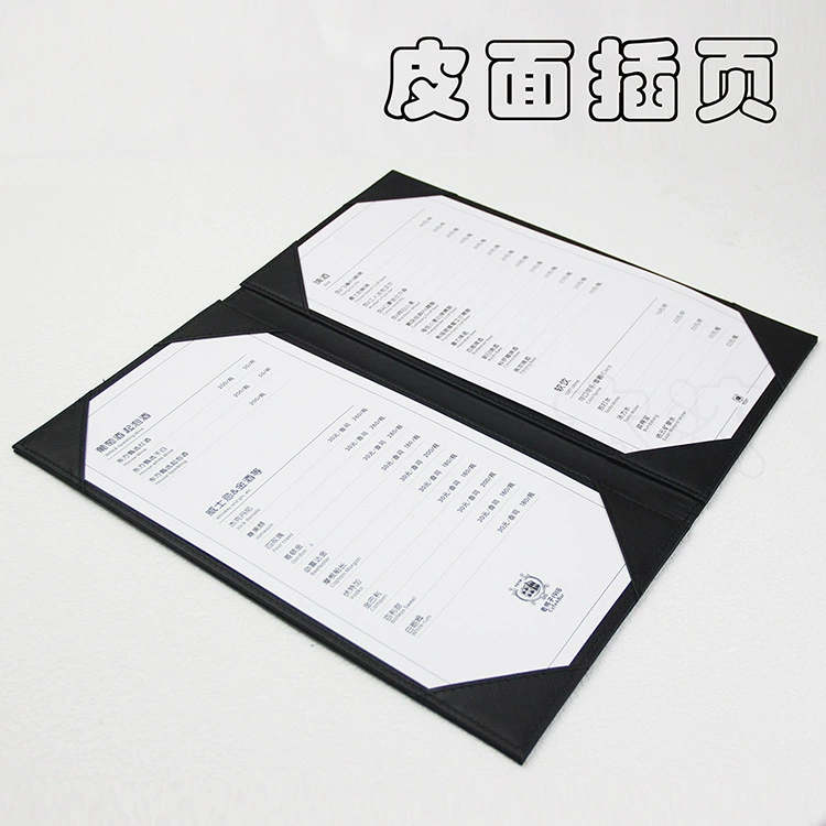 Кожаная поверхность А4, прозрачная сумка, вставка, руководство по обслуживанию отеля, рецепт, это еда, фирменный напиток, прайс-лист, производство, бесплатная доставка